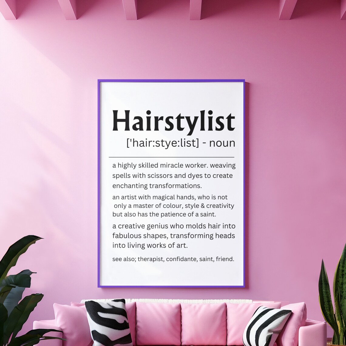 Hairstylist Definition Art Print, Salon Wall Decor - Image 4