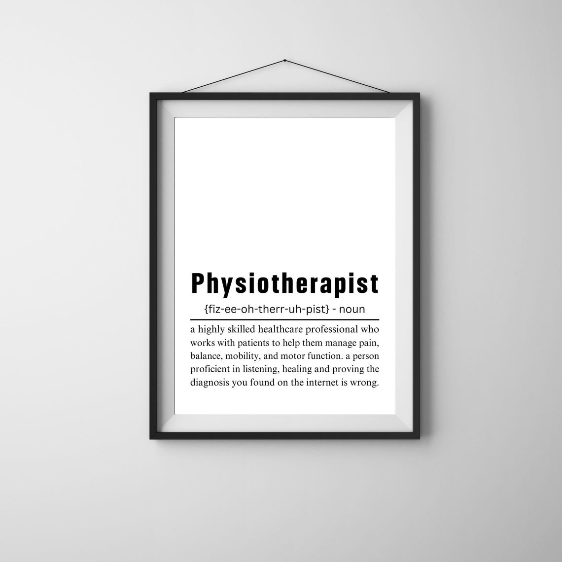 Physiotherapist Definition Art Print Physical Therapist Present For Physio Physiotherapy Graduation Artwork Gift - Image 6