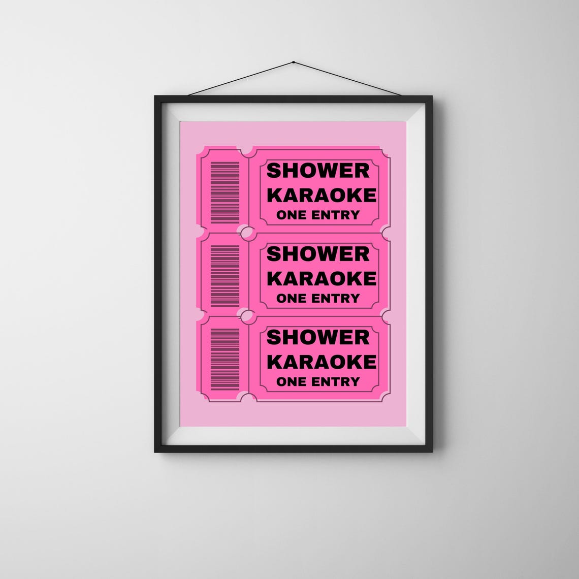 Shower Karaoke Ticket Hot Pink Bathroom Funny Singing Gift Poster - Image 5