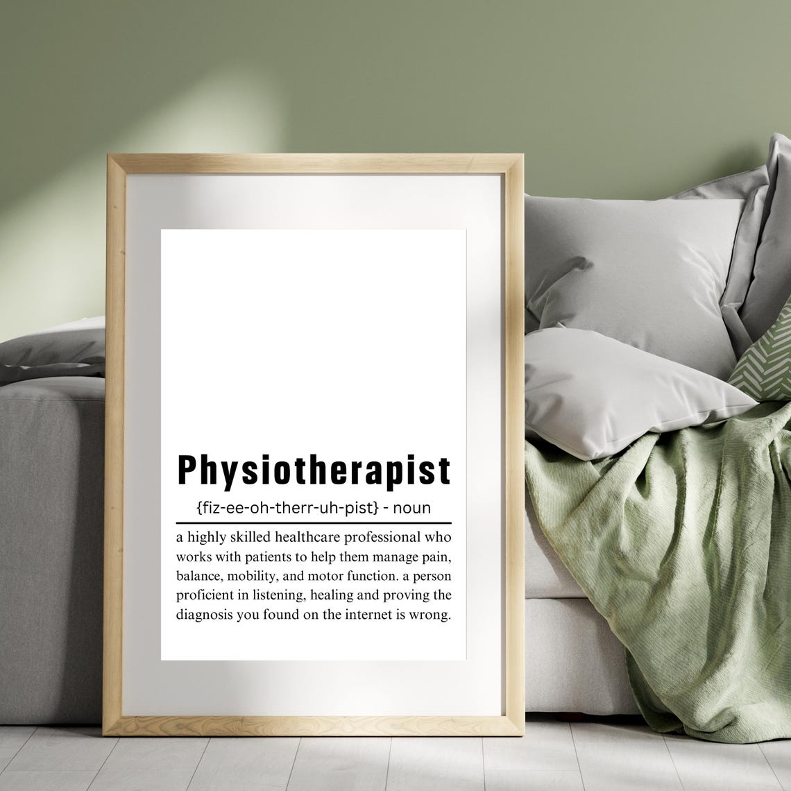 Physiotherapist Definition Art Print Physical Therapist Present For Physio Physiotherapy Graduation Artwork Gift - Image 3
