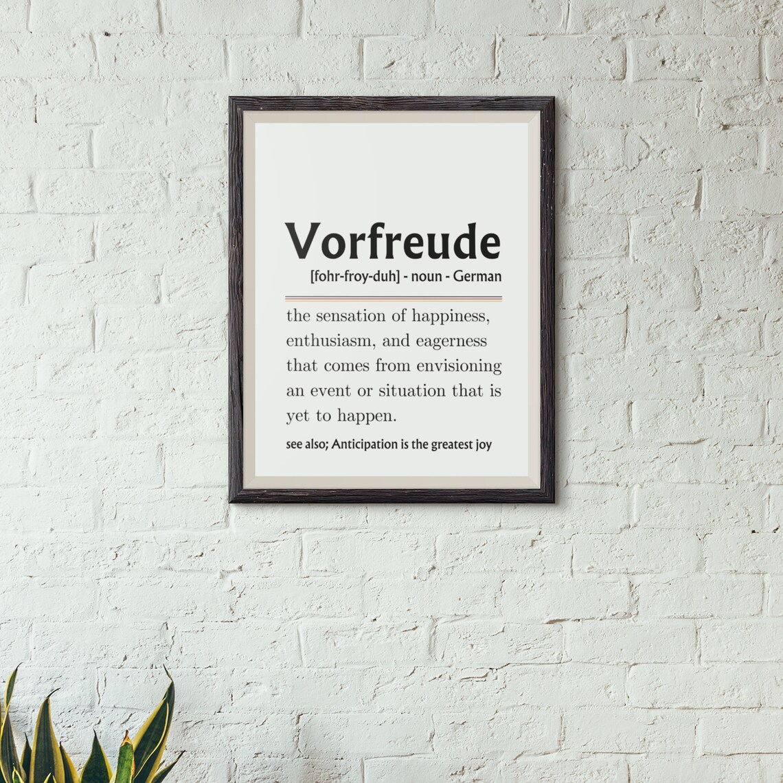 Vorfreude Definition German Anticipation Joy Happiness Word Art Poster