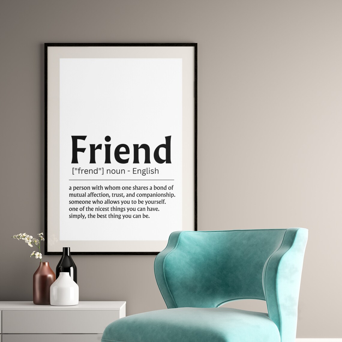 Friend Dictionary Definition Poster Friendship Quote Best Friend Gift