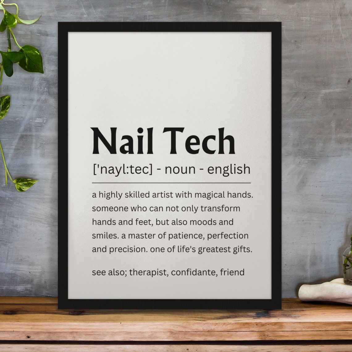 Nail Tech Definition Gift Nail Technician Appreciation Quote Poster - Image 2