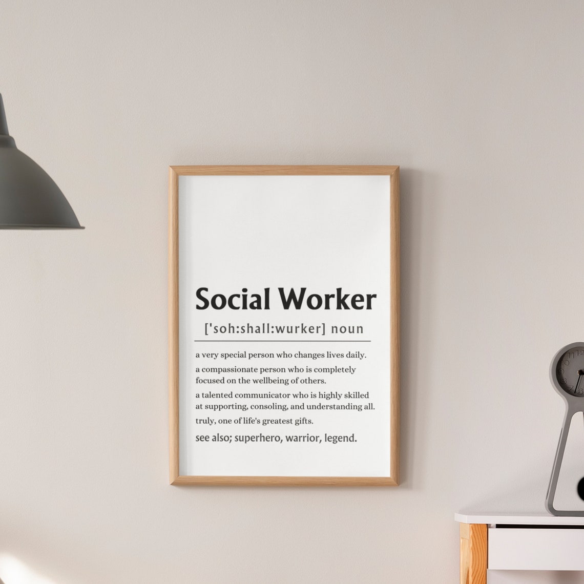 Social Worker Definition Appreciation Gift Thank You Tribute Poster - Image 5