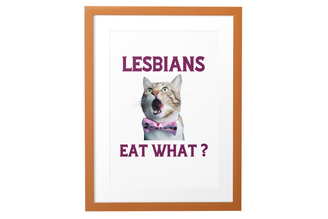 Lesbians Eat What Funny Art Print Gift For Lesbian Girlfriend Wall Artwork - Image 7