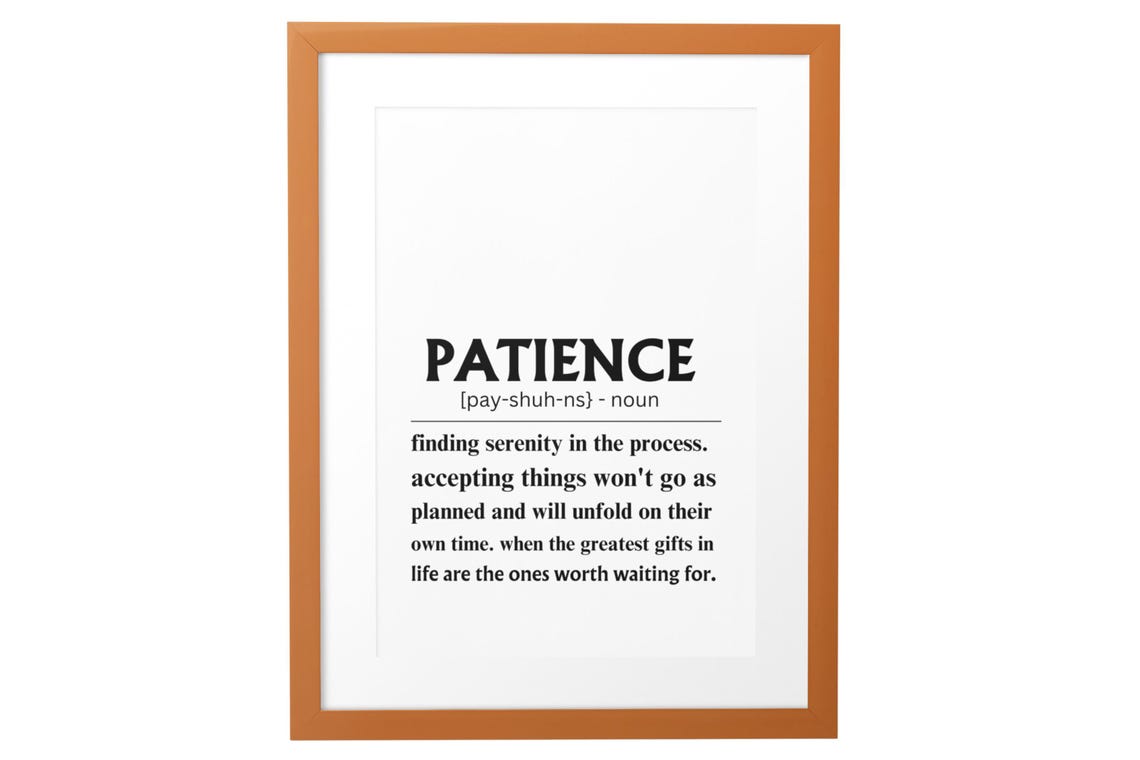 Patience Definition Dictionary Style Inspirational Quote Poster - Image 6