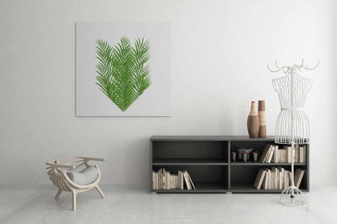 Palm Leaf Heart Tropical Botanical Green Fronds Decor Poster - Image 8