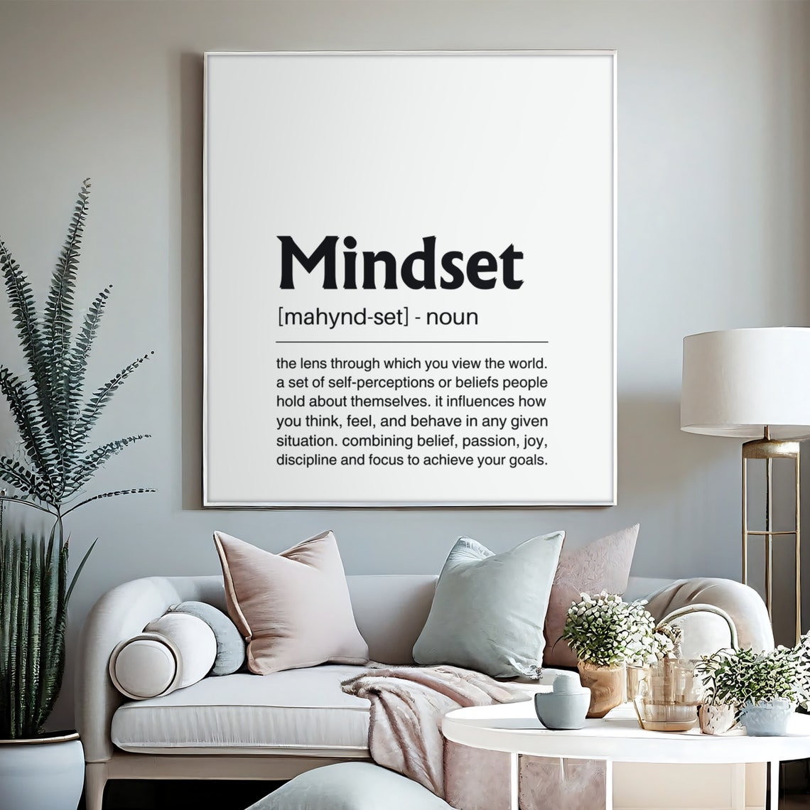 Mindset Definition Prints Mindset Bold Poster Mindset Is Everything Gift For Entrepreneur Home Gym Sign Inspirational Quotes - Image 8