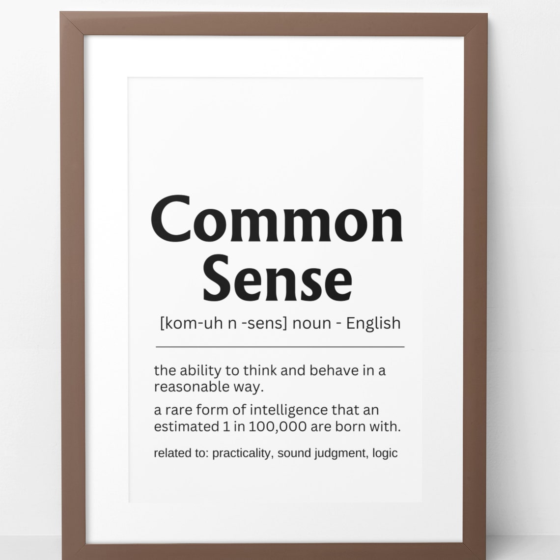 Common Sense Funny Definition Quote Office Humor Wall Poster - Image 8