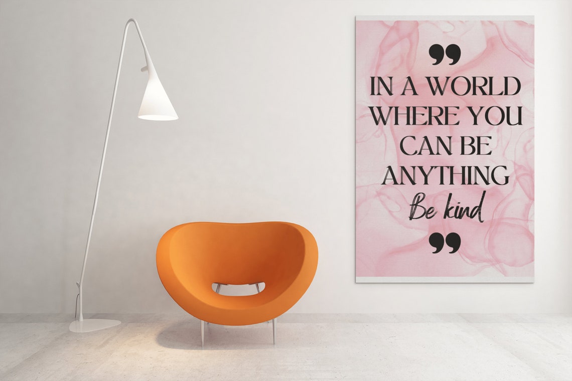 In A World Where You Can Be Anything Be Kind Pink Marble Poster - Image 4