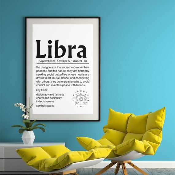 Libra Definition Poster Libra Gifts Libra Wall Decor Zodiac Gifts Libra Birthday Gift Astrology Gifts Print