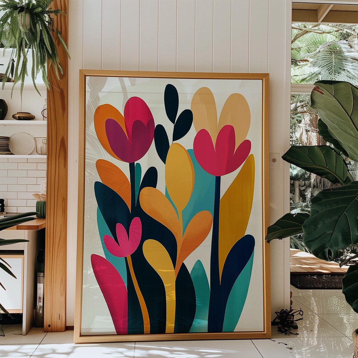 Bold Abstract Floral, Modern Botanical Boho - Image 3