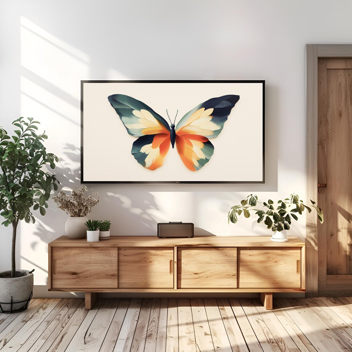 Blue Orange Butterfly Oil Painting 4K Frame TV Art Digital Poster - Image 4