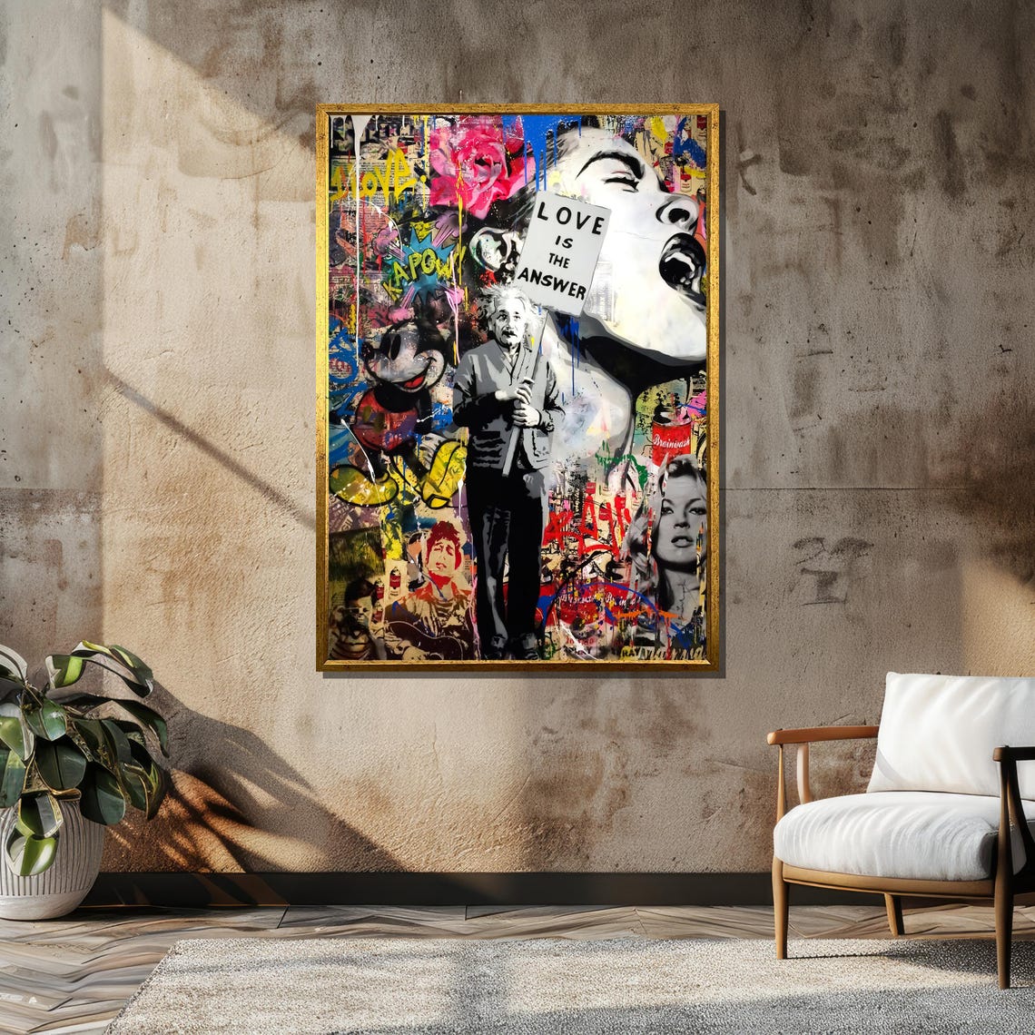 Love Is the Answer Graffiti Collage Pop Art Statement Poster - Image 6