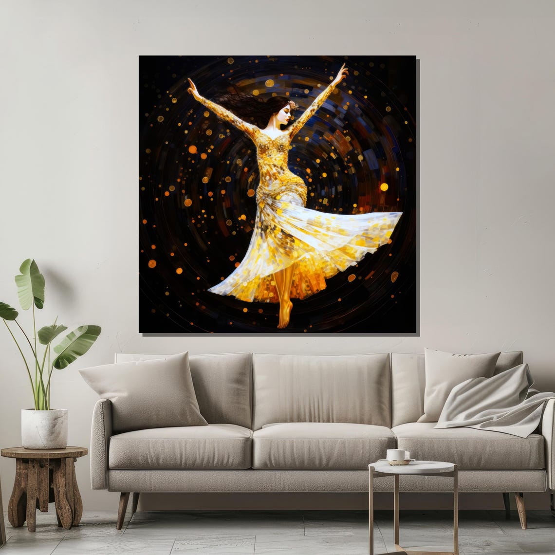 Elegant Gold Dancer Art Modern Abstract Wall Decor For Living Room Or Office - Image 2