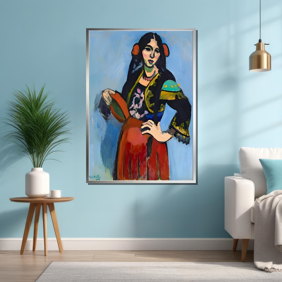 Henri Matisse Woman with Red Fan 1905 Fauvist Portrait Art Poster - Image 4
