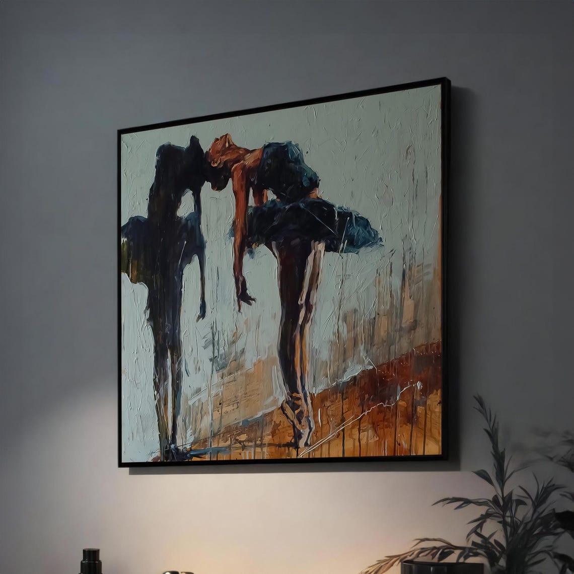 Elegant Ballerina Silhouette Painting Graceful Dance Art For Modern Wall Decor Ballet Movement Abstract Art