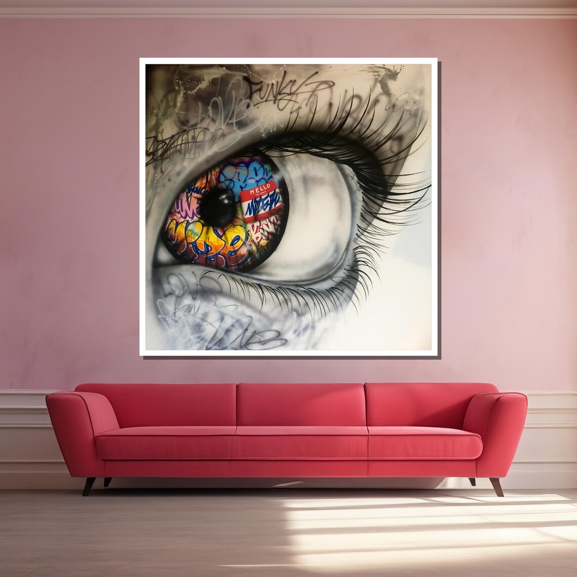 Graffiti Eye Street Art Bold Urban Poster for Modern Loft Decor - Image 3