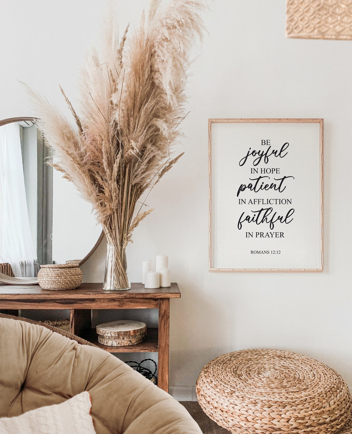 Be Joyful In Hope Patient In Affliction Romans 12 12 Bible Poster - Image 2