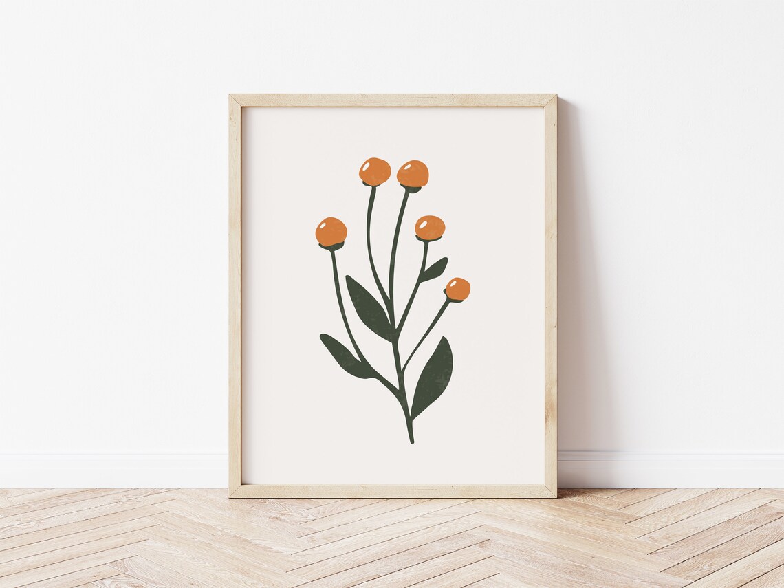 Autumn Floral Botanical Print, Fall Decor