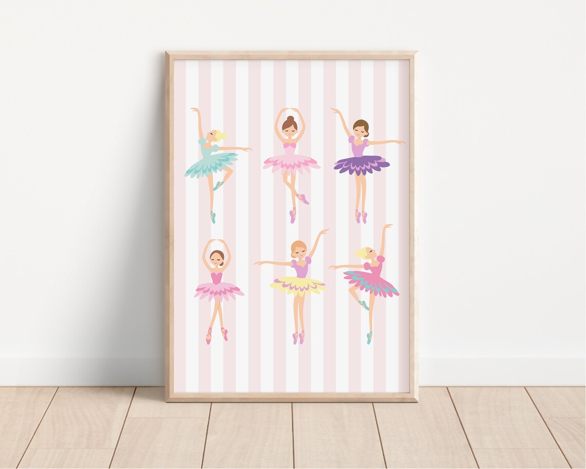Ballerina Art Print, Girls Room Nursery Decor