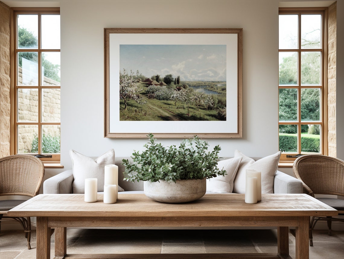 Spring Orchard Blossom Farm Landscape Vintage Country Wall Poster - Image 4