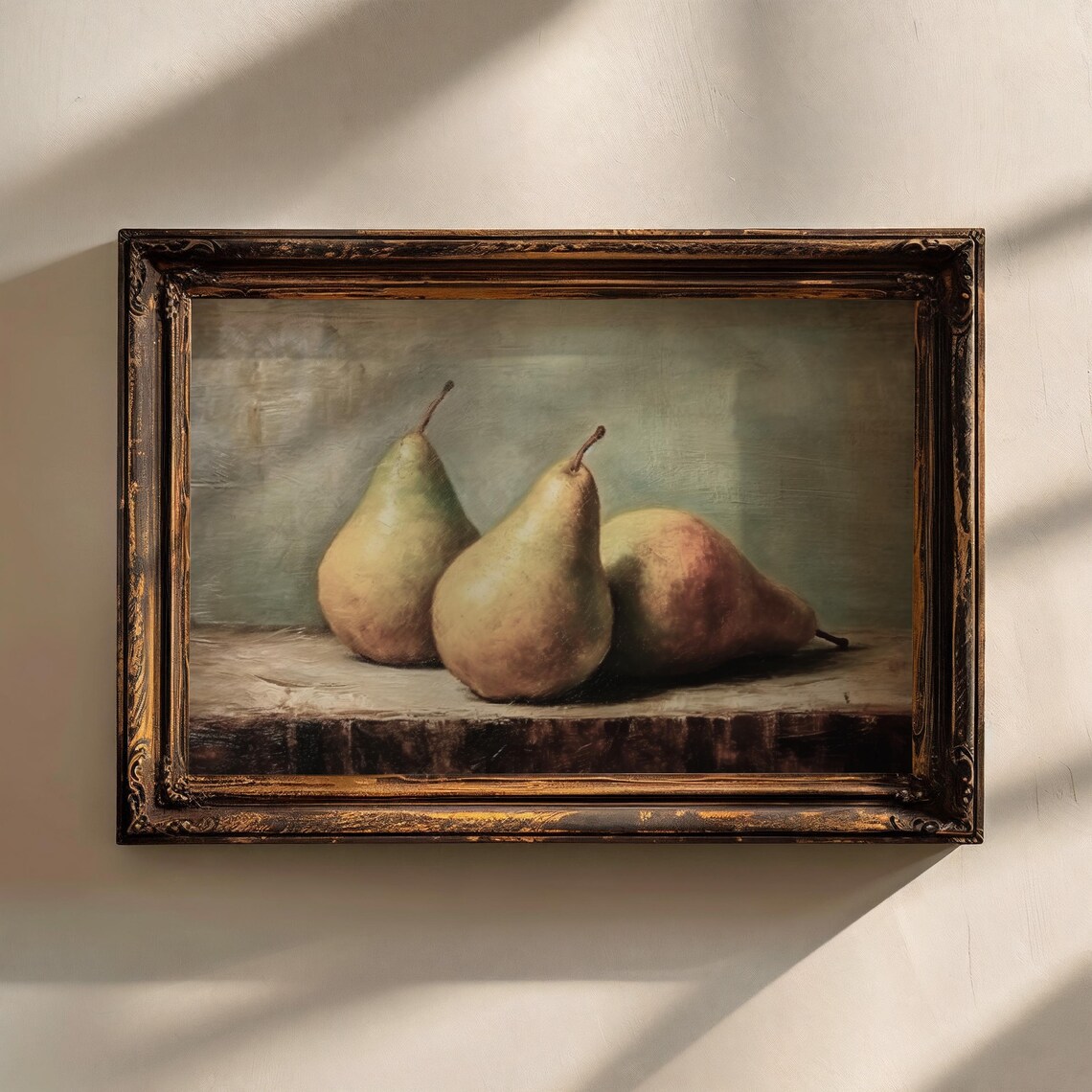 Vintage Fruit Prints Kitchen Wall Art Still Life Painting Fruit Still Pears Rustic Still Life Wall Print - Image 4