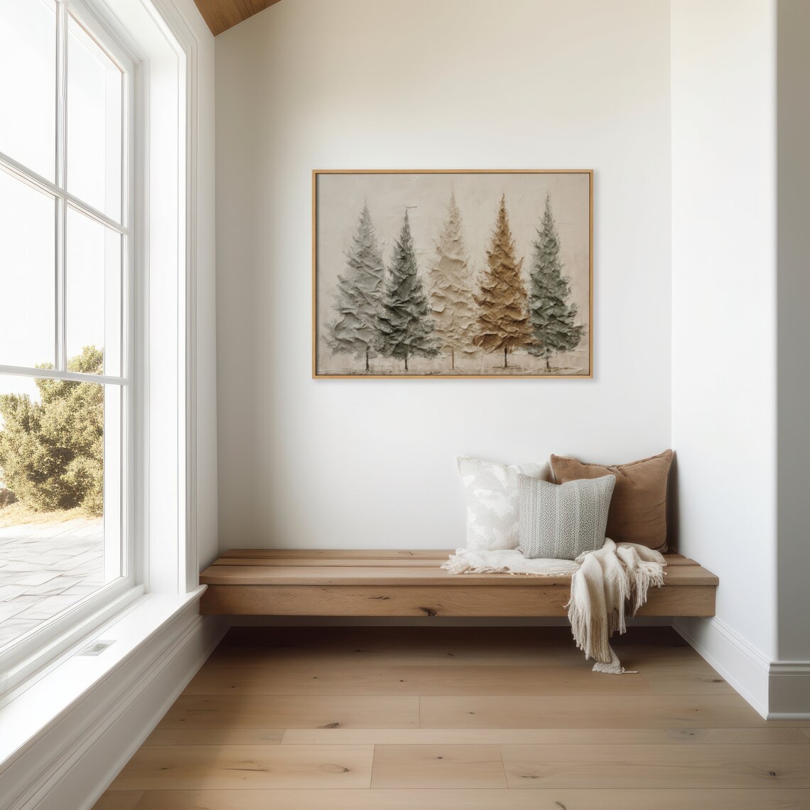 Primitive Pine Trees - Rustic Fall Lodge Landscape - Image 4