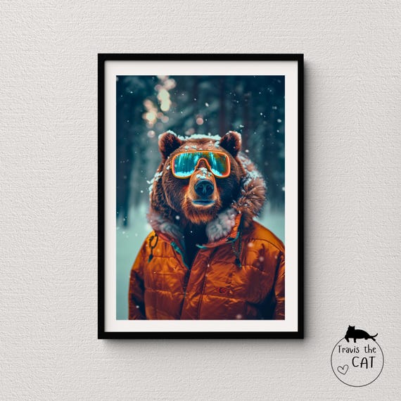Grizzly Art Outdoor Design Wall Art For The Animal Lover Aesthetic Prints Kids Room Prints Teen Wall Art Preteen Art