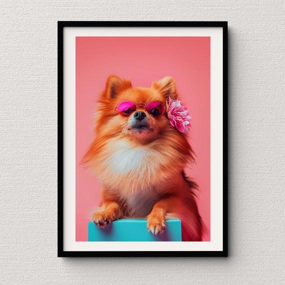 Pomeranian Dog Chilling Cute Girly Wall Art For The Animal Lover Frenchie Aesthetic Prints Fine Art Print Modern Dog Art