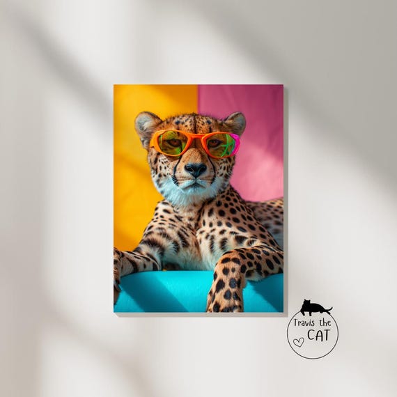 Cute Cheetah Art Large Print Mothers Day Art Wall Art For The Animal Lover Aesthetic Prints Teen Christmas Gift