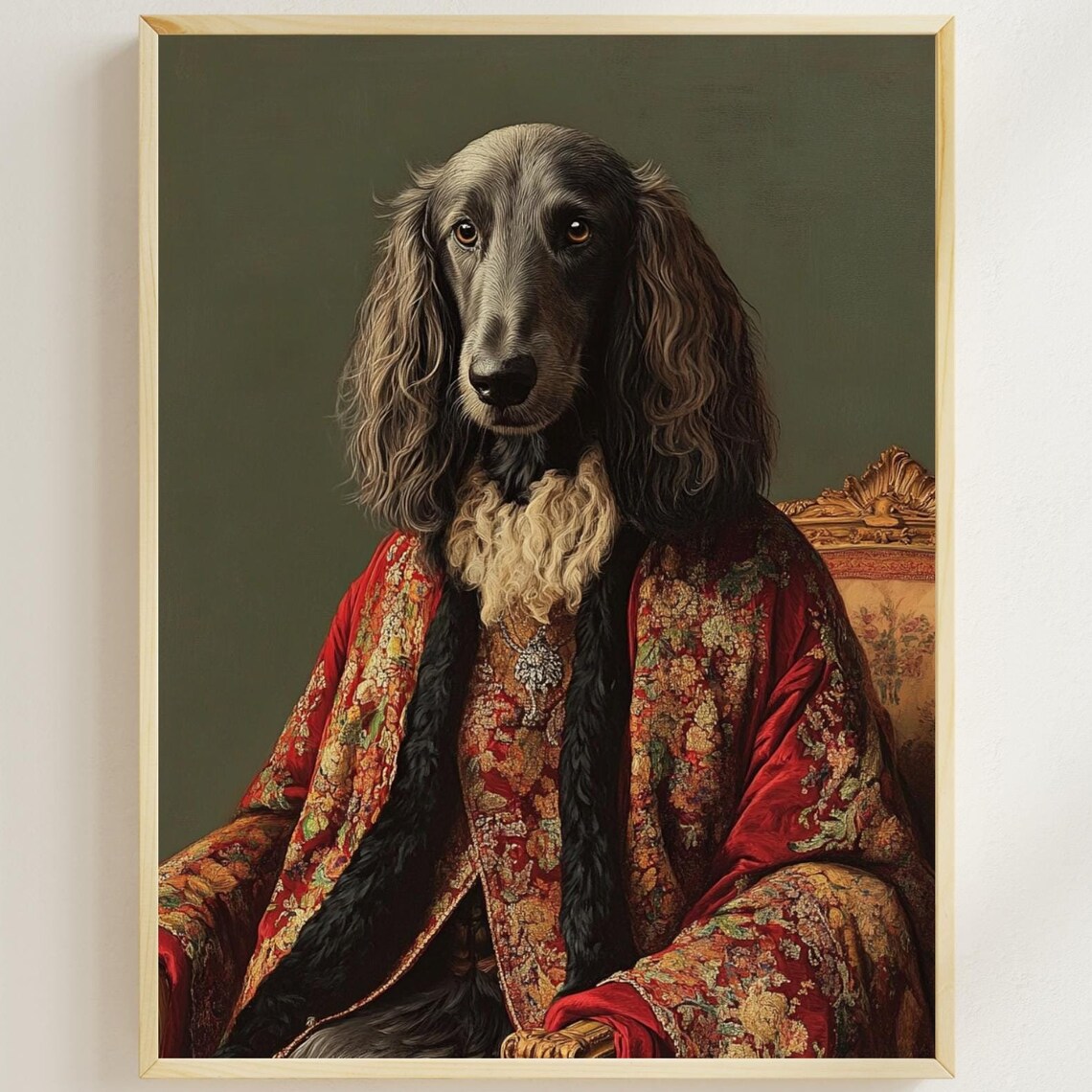 Aristocratic Afghan Hound Renaissance Portrait Royal Dog Poster