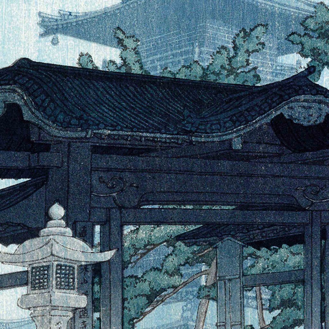 A Rainy Night Japan Wood Block Art Print - Image 2