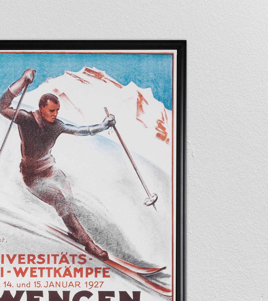 Swiss Travel Art Switzerland Ski Poster Sports Retro Decor Wengen Suisse Europe European Travel Zermatt Skiing Poster - Image 2