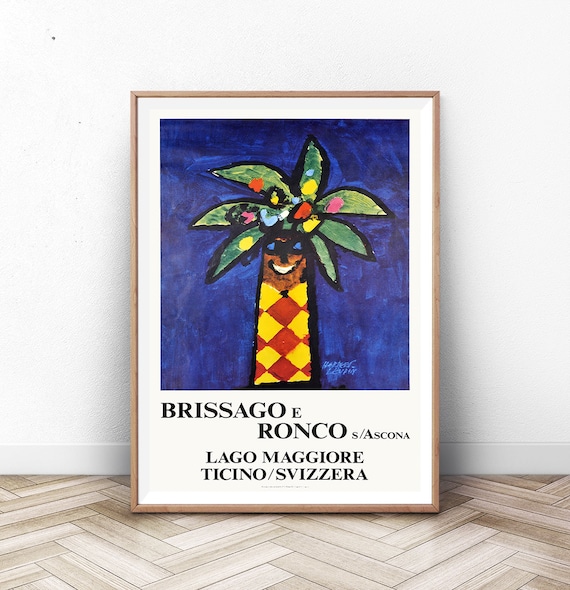 Cote Dazur Museum Exhibition Print France Travel Poster Paris Print Paris Wall Art France Print Mid Century Wall Art Palm Tree