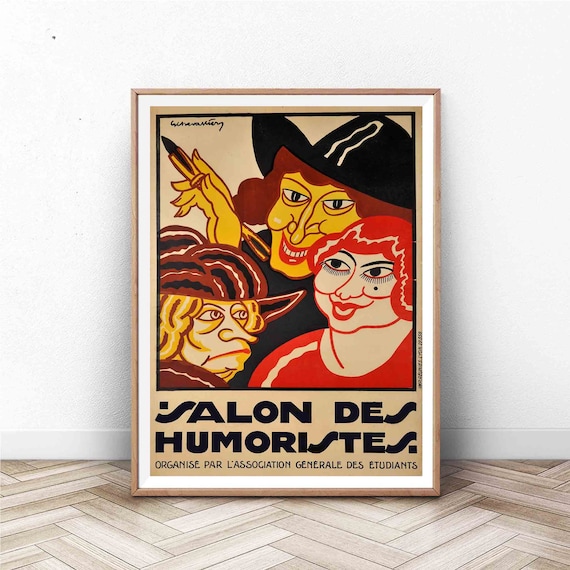 Salon des Humoristes Vintage French Caricature Exhibition Poster