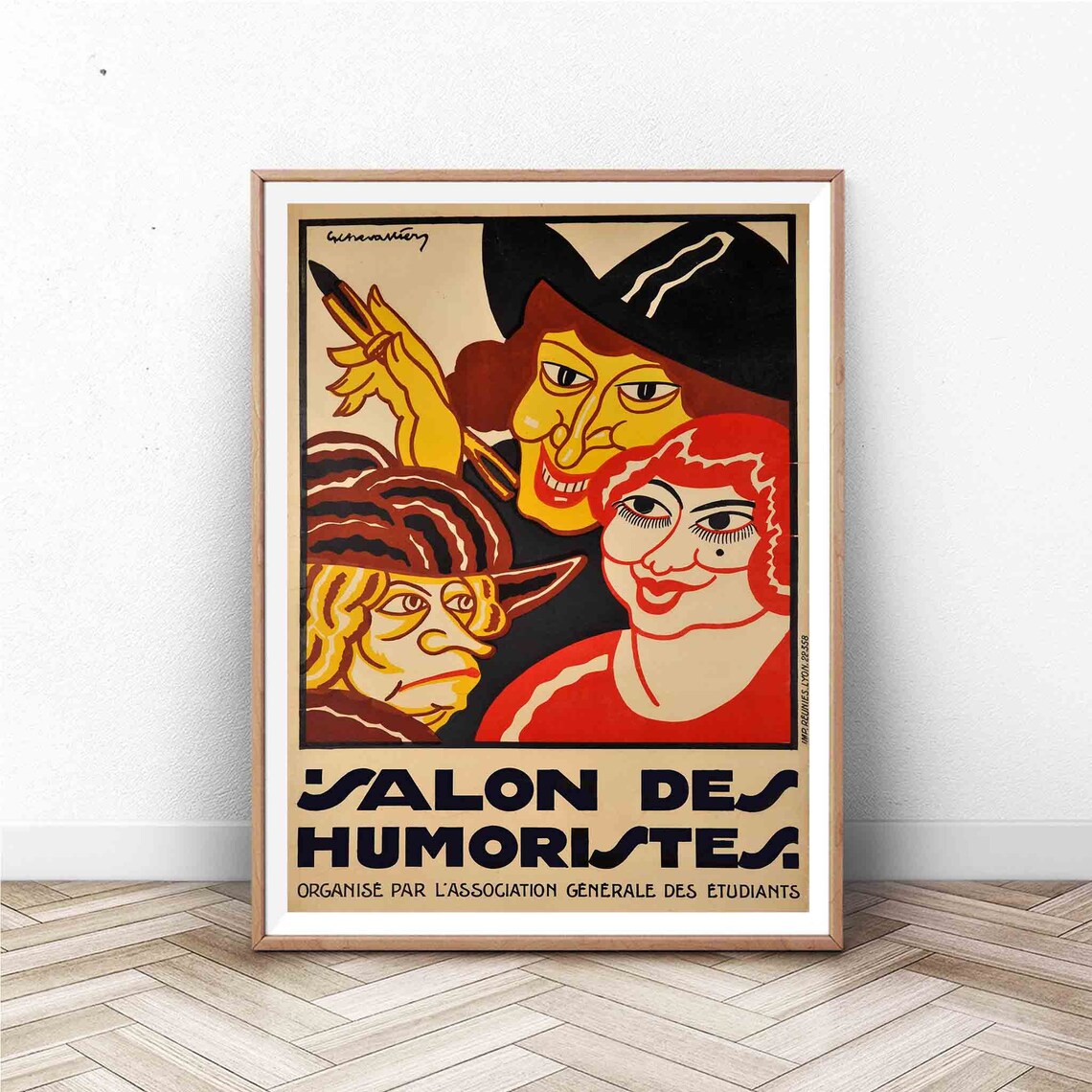 Salon des Humoristes Vintage French Caricature Exhibition Poster