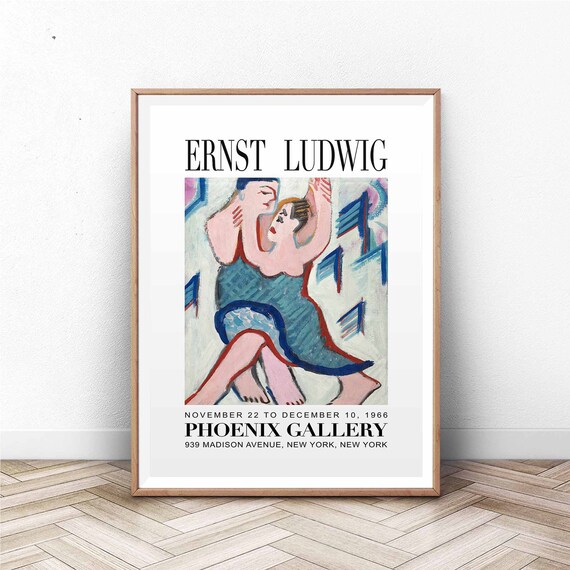 Ernst Ludwig Phoenix Gallery 1966 Expressionist Dancers Art Exhibition Poster