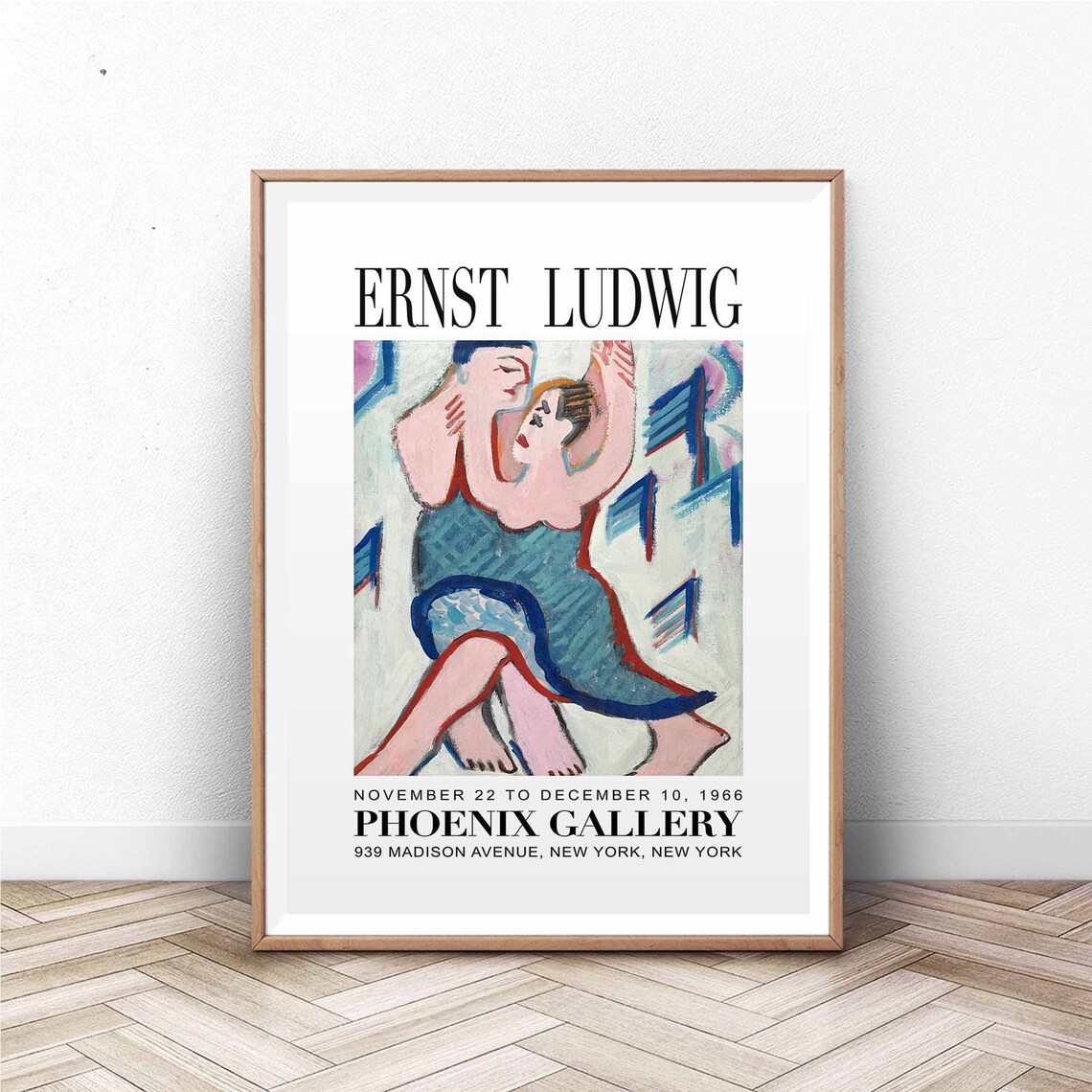 Ernst Ludwig Phoenix Gallery 1966 Expressionist Dancers Art Exhibition Poster