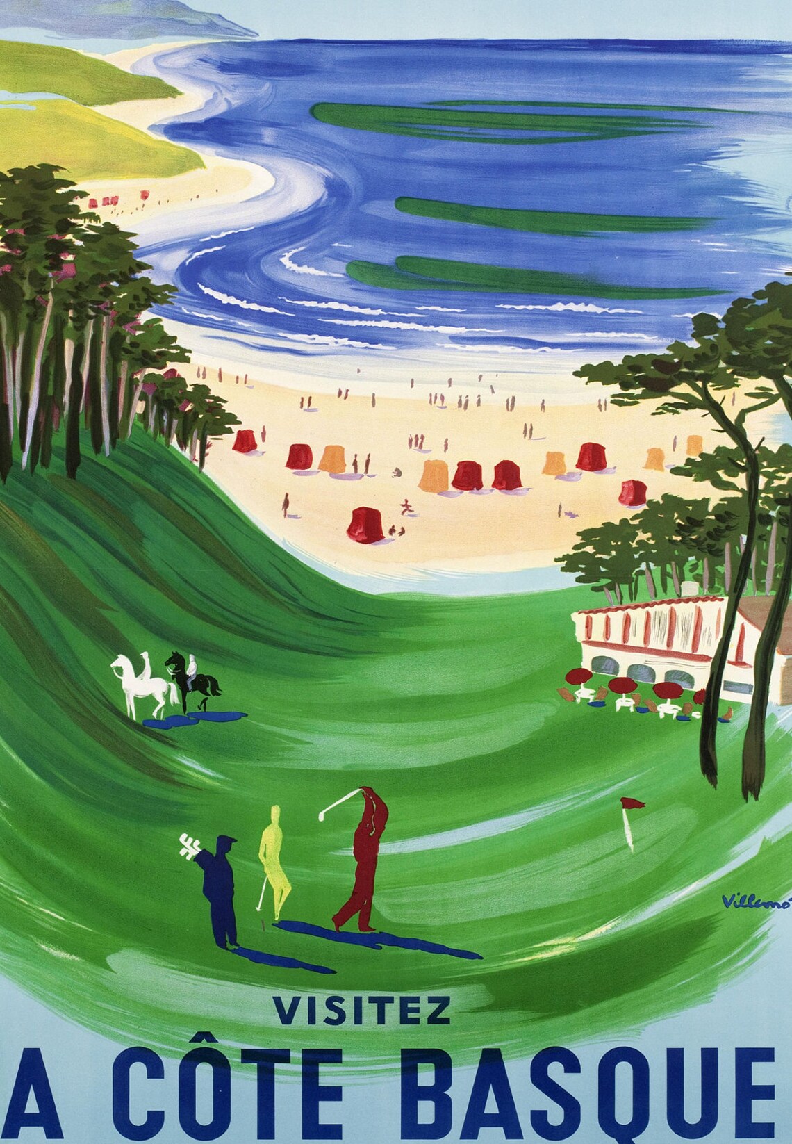 La Cote Basque Paris Vintage French Travel Poster - Image 2