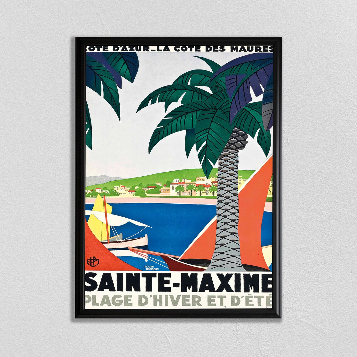 Cannes French Riviera Travel Poster, Cote D'Azur