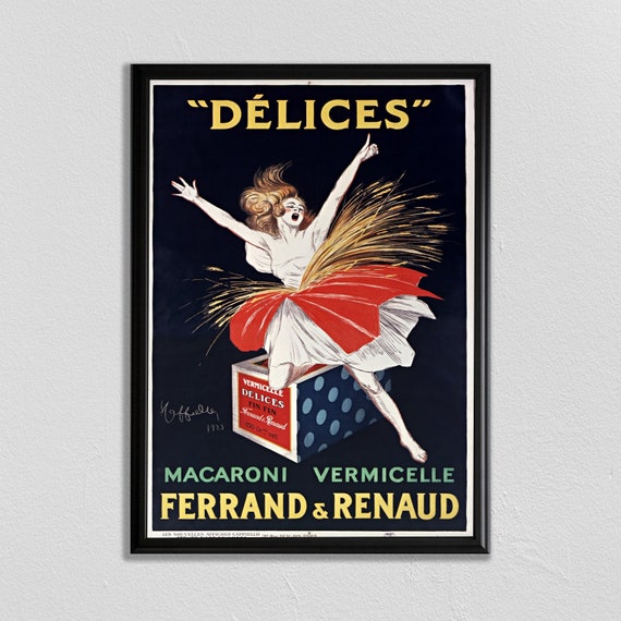 Paris Wall Art Vintage French Poster Leonetto Cappiello Dlices Vintage Advertisement Retro Ad Literary Poster Library Poster
