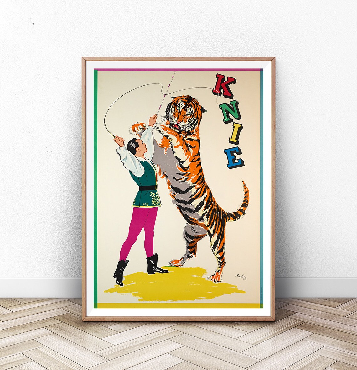 Knie Circus Tiger Tamer Vintage Animal Show Poster Kids Room