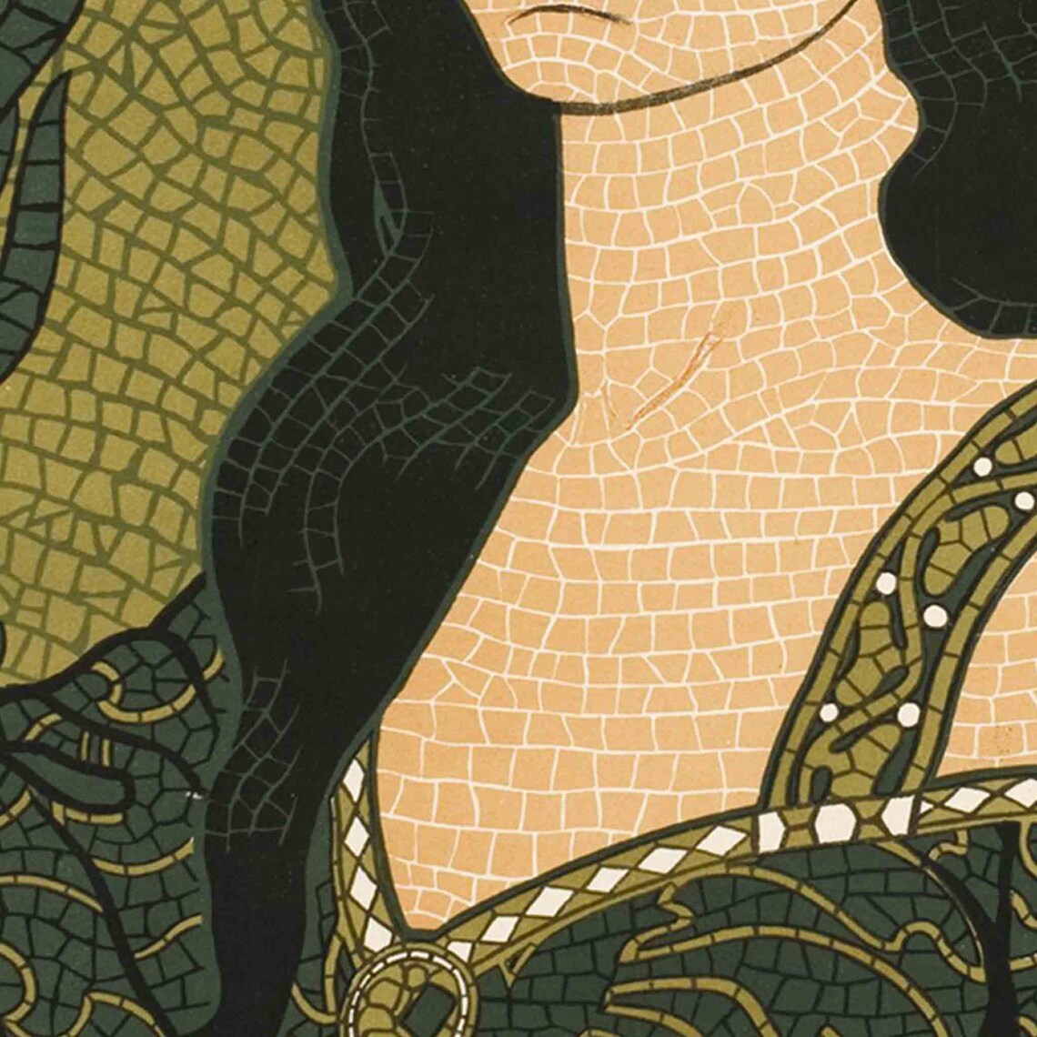 Karlsruhe 1902 Jubilee Art Exhibition Poster Woman Mosaic Style - Image 2