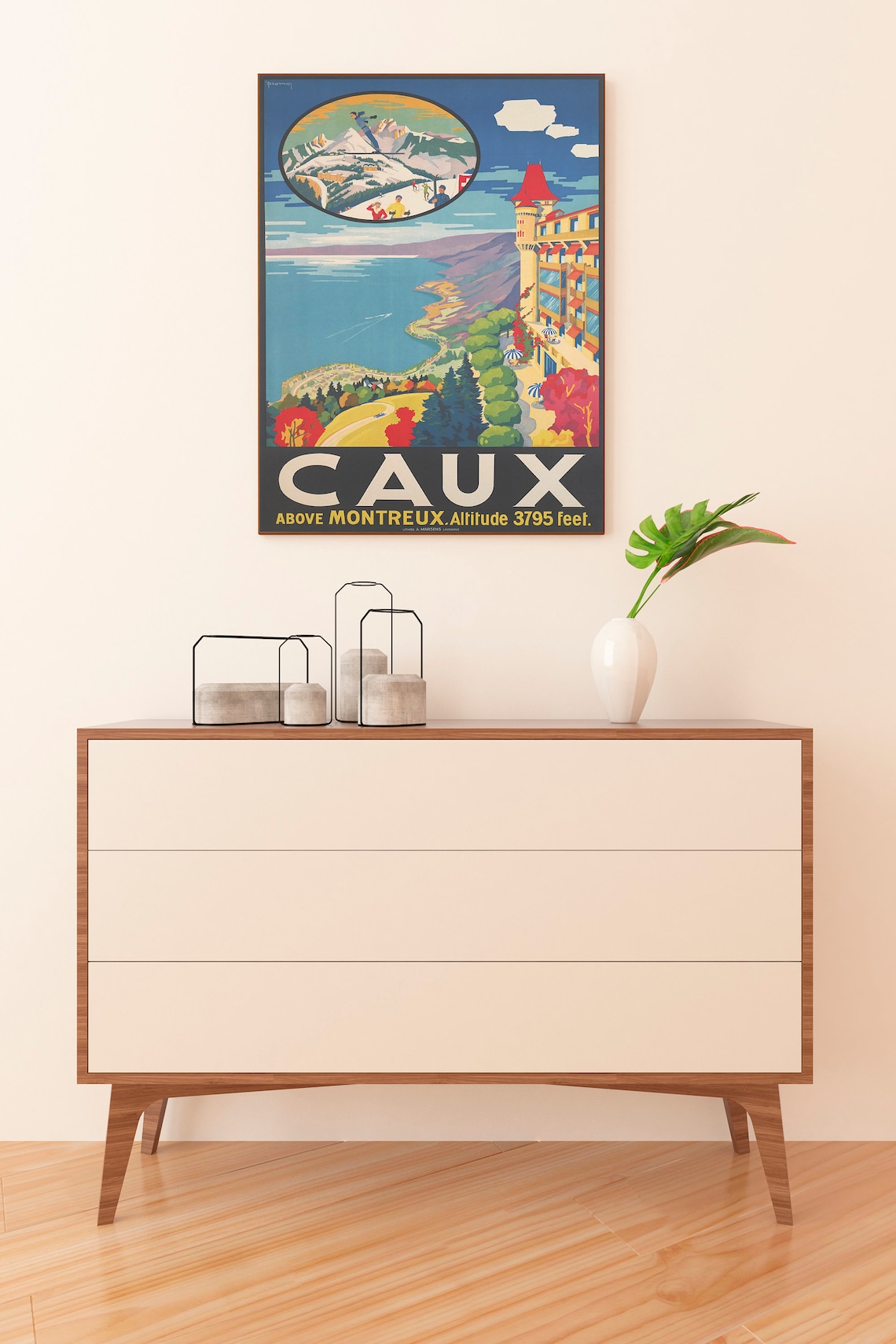 Montreux Vintage Travel Poster, Swiss Mountain Print - Image 2
