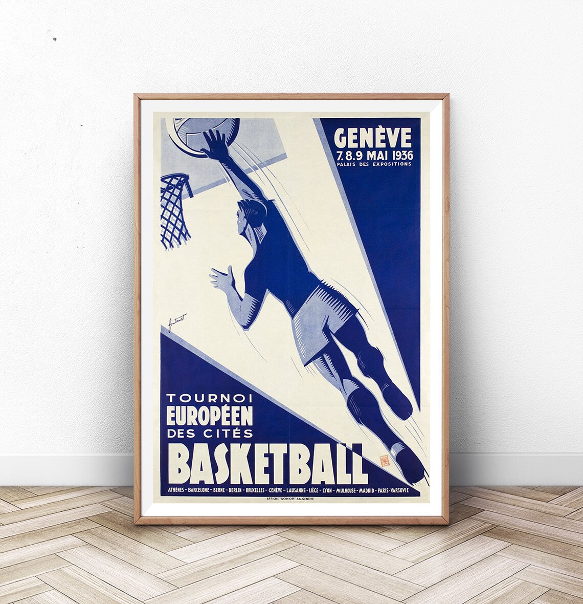 Vintage Basketball Poster, Sports Wall Art Print