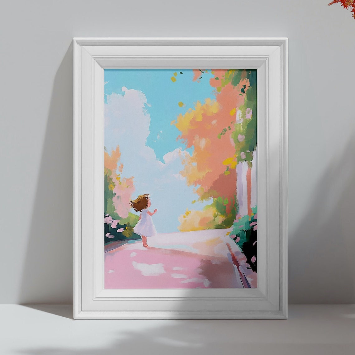 Pastel Daydream Nursery Room Print Kids Wall Decor Adorable Kids Poster Cute Child Poster Pastel Kids Wall Art Little Girl Cherub - Image 4