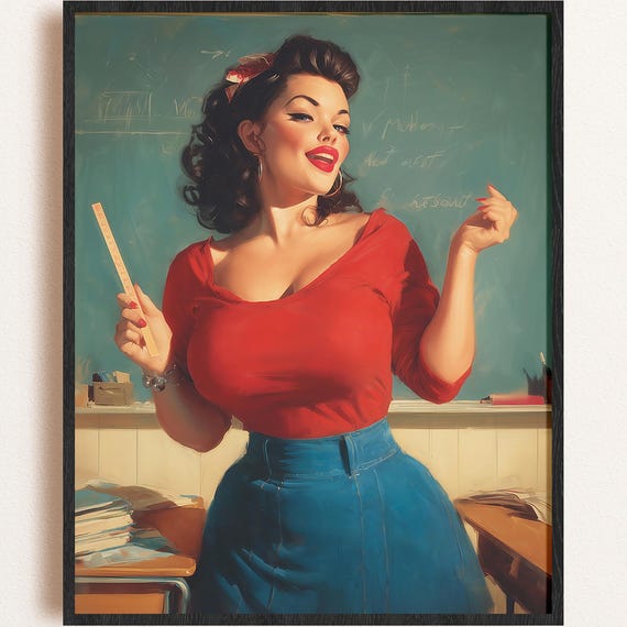 1950s Pinup Girl Poster Bombshell Teacher Classroom Art 300 Dpi Jpgs