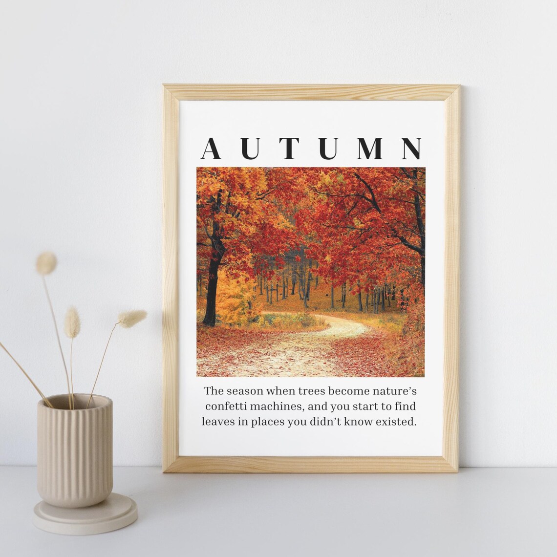 Autumn Definition Red Fall Forest Path Photo Funny Quote Poster - Image 3