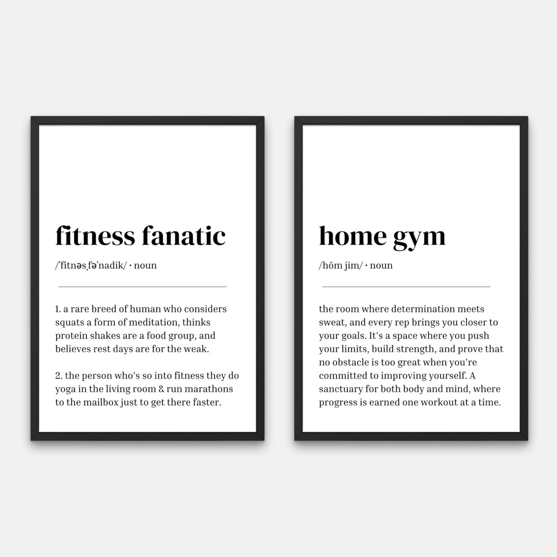 Fitness Fanatic Home Gym Definition Pair Funny Workout Poster